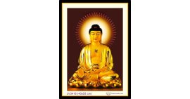 [T-LV3416] Tranh thêu chữ thập Đức Phật A Di Đà khổ nhỏ (40x55 cm)
