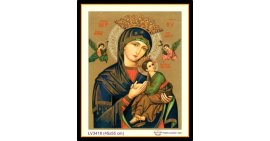 [T-LV3418] Tranh thêu chữ thập Đức Mẹ Hằng Cứu Giúp khổ nhỏ (45x55 cm)