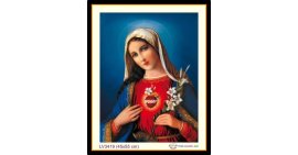 [T-LV3419] Tranh thêu chữ thập Trái Tim Đức Mẹ Maria khổ nhỏ (45x55 cm)