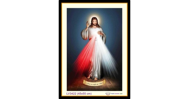 [T-LV3422] Tranh thêu chữ thập Chúa Giê-su (Jesus) khổ nhỏ (45x55 cm)