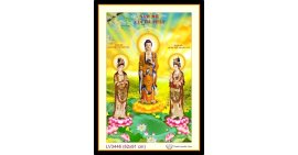 [T-LV3446] Tranh thêu chữ thập Tam Thế Phật khổ trung bình (62x91 cm)