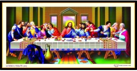 [T-LV3503] Tranh thêu chữ thập Bữa Tiệc Ly - Bữa ăn tối cuối cùng của Chúa khổ lớn (150x75 cm)