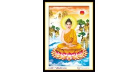 [T-LV3517] Tranh thêu chữ thập Phật Tổ - Thích Ca Mâu Ni khổ nhỏ (40x50 cm)